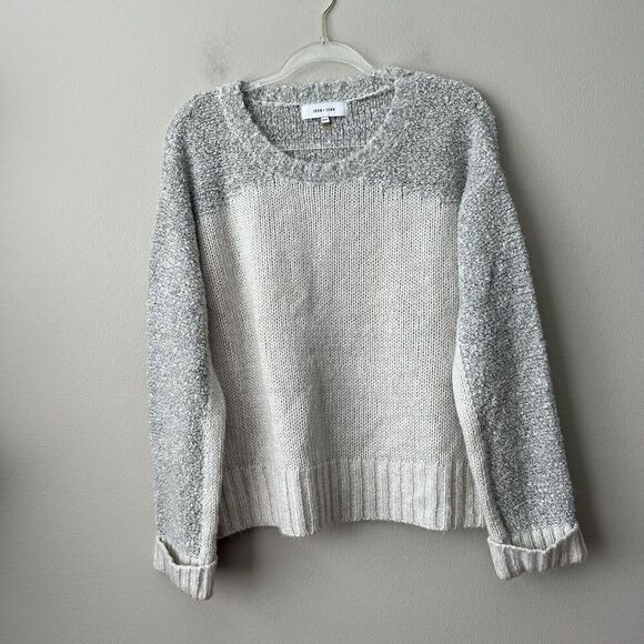 John + Jenn Sweater Womens Medium Cable Knit Colorblock Pullover Cozy Fall - Picture 8 of 10